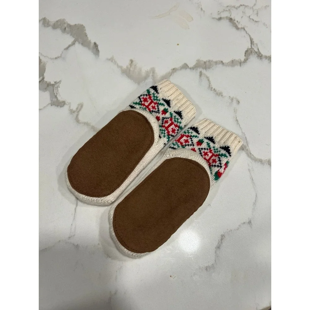 Hanna Andersson Dear Deer‎ Sweaterknit Booties In Combed Cotton size 9-12 months